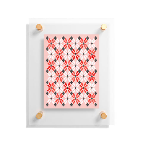 Showmemars Christmas Quilt pattern no2 Floating Acrylic Print