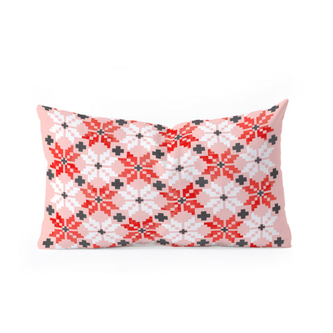 Showmemars Christmas Quilt pattern no2 Oblong Throw Pillow