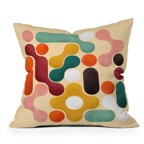 Showmemars Color pops mid century style Throw Pillow