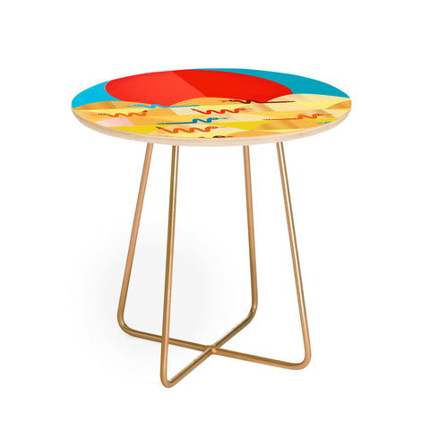 Showmemars Colorful Snakes On A Desert Round Side Table