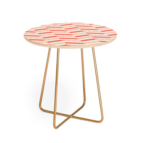 Showmemars coral lines pattern Round Side Table