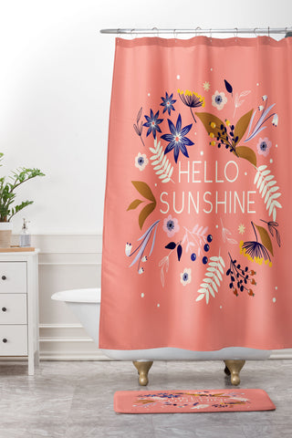 Showmemars Hello Sunshine 1 Shower Curtain And Mat