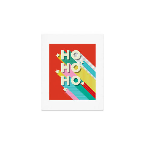 Showmemars Ho Ho Ho Christmas typography Art Print