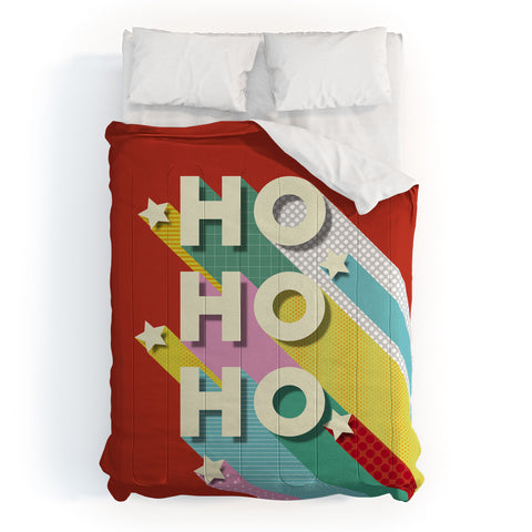 Showmemars Ho Ho Ho Christmas typography Comforter