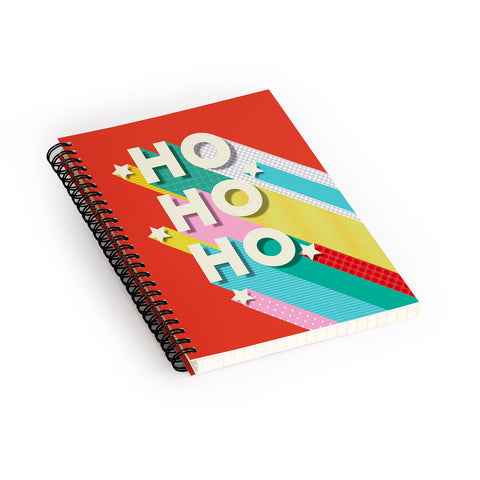 Showmemars Ho Ho Ho Christmas typography Spiral Notebook