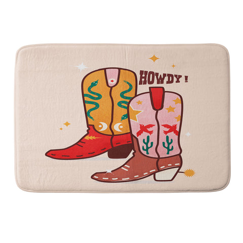 Showmemars Howdy Cowboy Boots Memory Foam Bath Mat