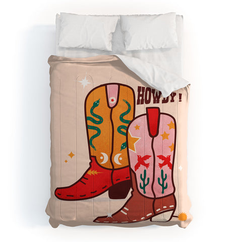 Showmemars Howdy Cowboy Boots Comforter