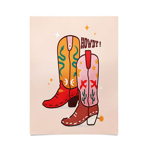 Showmemars Howdy Cowboy Boots Poster