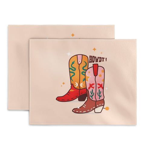 Showmemars Howdy Cowboy Boots Placemat