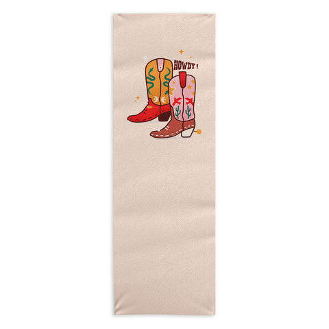 Showmemars Howdy Cowboy Boots Yoga Towel