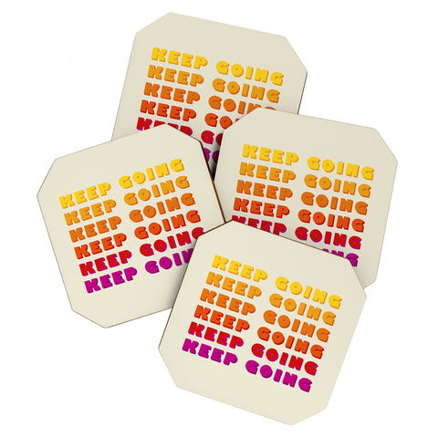 Showmemars KEEP GOING POSITIVE QUOTE Coaster Set
