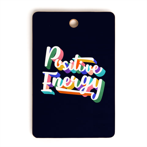 Showmemars Positive Energy typography Cutting Board Rectangle