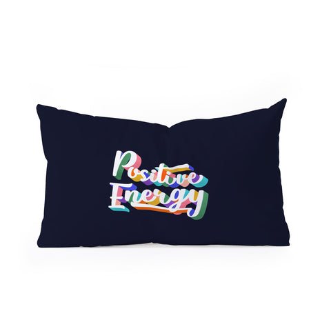 Showmemars Positive Energy typography Oblong Throw Pillow