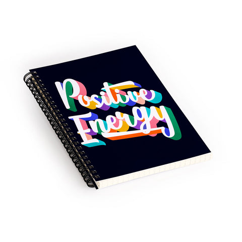 Showmemars Positive Energy typography Spiral Notebook
