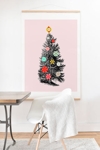 Showmemars Retro Christmas tree no2 Art Print And Hanger
