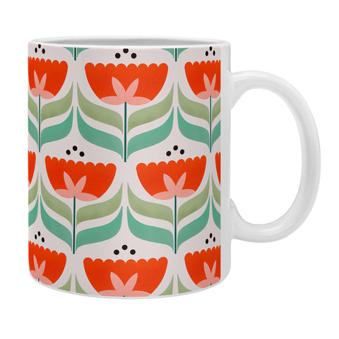 Showmemars Retro Tulips Pattern Coffee Mug