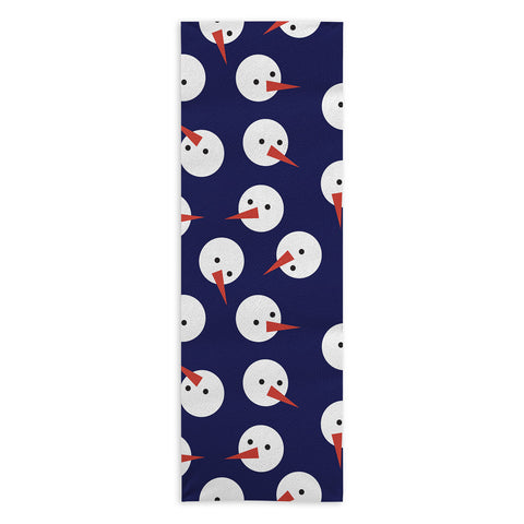 Showmemars Snowmen pattern on dark Yoga Towel