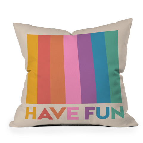 Showmemars Vintage Rainbow Have Fun Throw Pillow