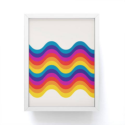 Showmemars Wavy retro rainbow Framed Mini Art Print