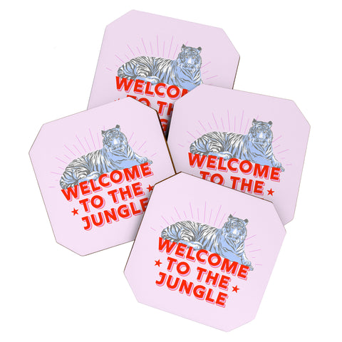 Showmemars welcome to the jungle retro Coaster Set