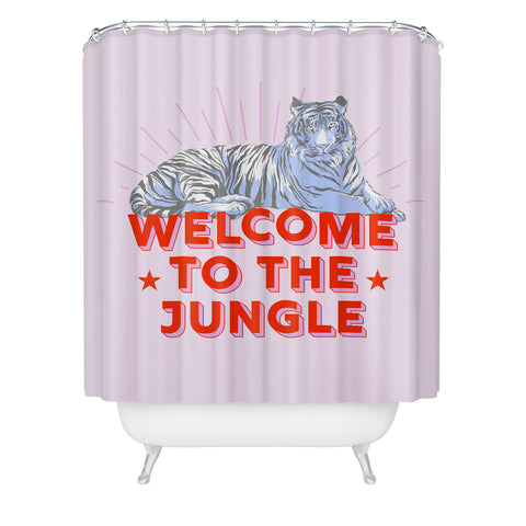Showmemars welcome to the jungle retro Shower Curtain