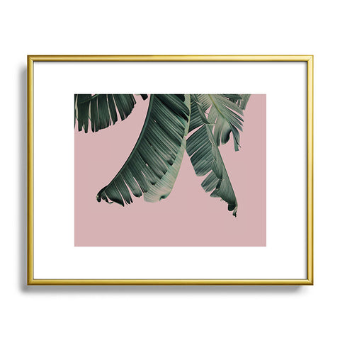 Sisi and Seb Banana Leaf Blush Metal Framed Art Print