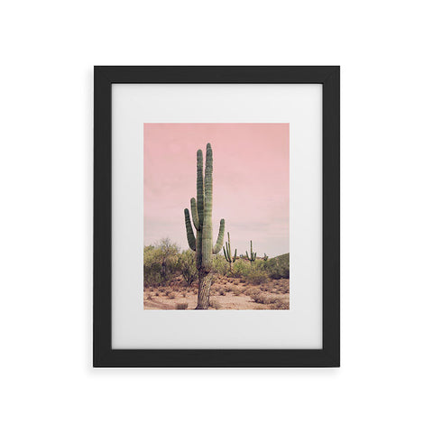 Sisi and Seb Blush Sky Cactus Framed Art Print