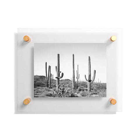 Sisi and Seb Grey Cactus Land Floating Acrylic Print