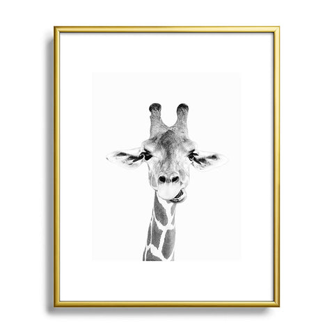 Sisi and Seb Happy Giraffe Metal Framed Art Print