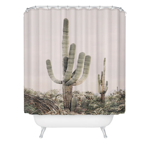 Sisi and Seb Pastel Pink Cactus Shower Curtain