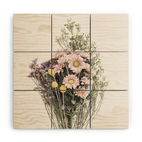 Sisi and Seb Wildflower Bouquet Wood Wall Mural