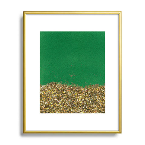 Social Proper Dipped In Gold Emerald Metal Framed Art Print