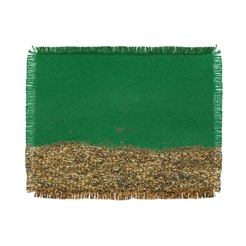 Social Proper Dipped In Gold Emerald Throw Blanket