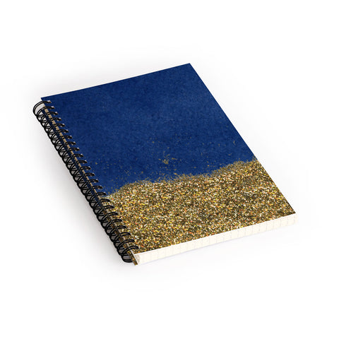 Social Proper Dipped in Gold Navy Spiral Notebook