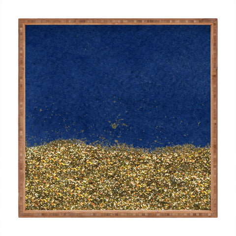 Social Proper Dipped in Gold Navy Square Tray