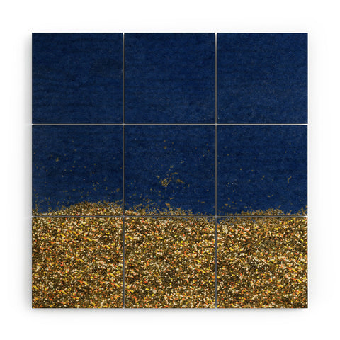 Social Proper Dipped in Gold Navy Wood Wall Mural