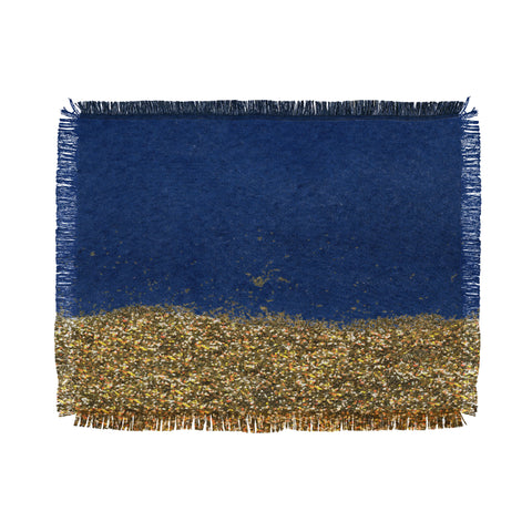 Social Proper Dipped in Gold Navy Throw Blanket