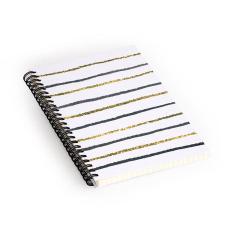 Social Proper Golden Black Spiral Notebook
