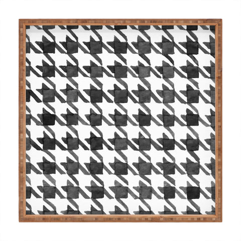 Social Proper Houndstooth BW Square Tray