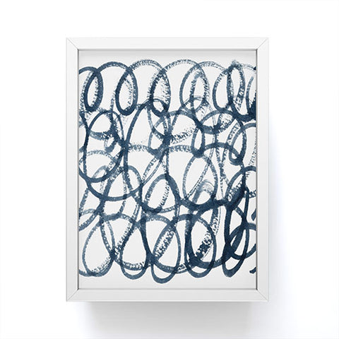Social Proper Navy Swirls Framed Mini Art Print