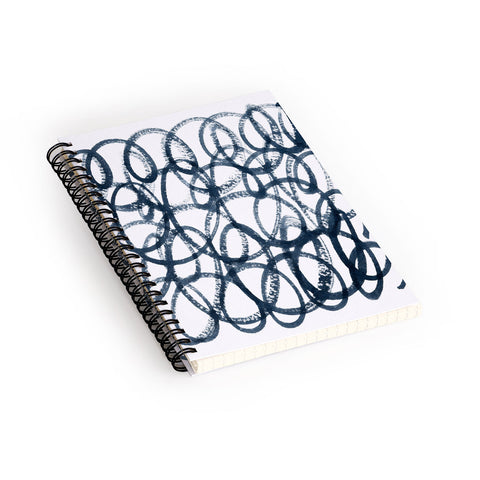Social Proper Navy Swirls Spiral Notebook