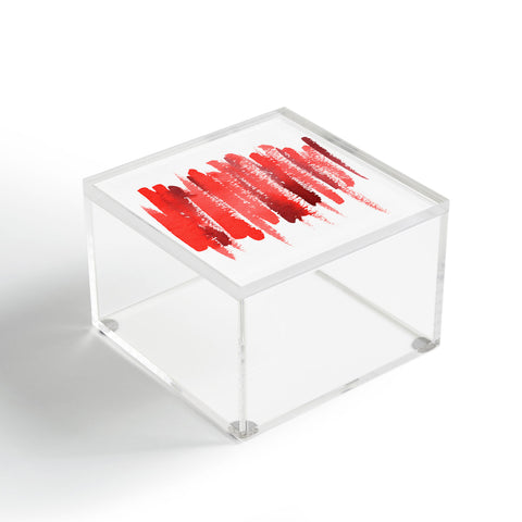 Social Proper Red Strokes Acrylic Box