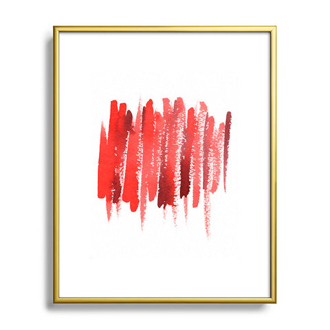 Social Proper Red Strokes Metal Framed Art Print