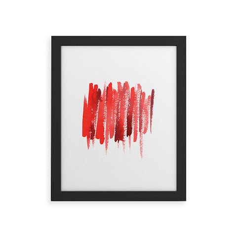 Social Proper Red Strokes Framed Art Print