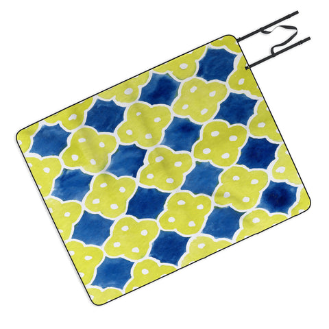 Social Proper Spanish Tiles Picnic Blanket