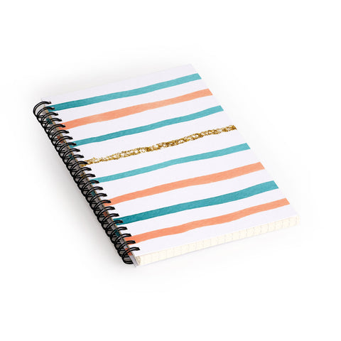 Social Proper Sparkle Stripe Spiral Notebook