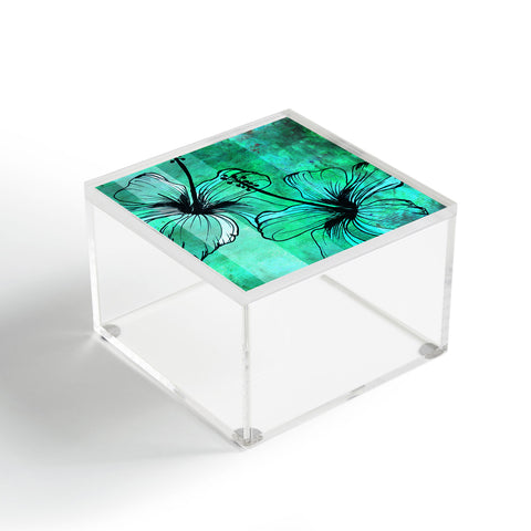 Sophia Buddenhagen Aqua Floral Acrylic Box