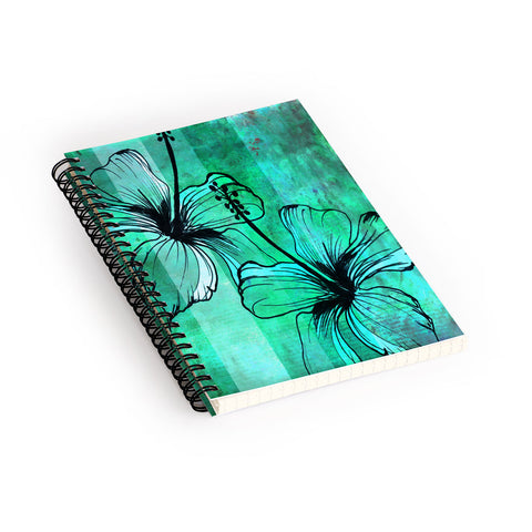 Sophia Buddenhagen Aqua Floral Spiral Notebook