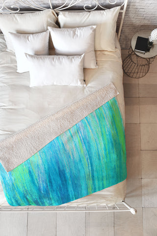 Sophia Buddenhagen Aqua Stream Fleece Throw Blanket
