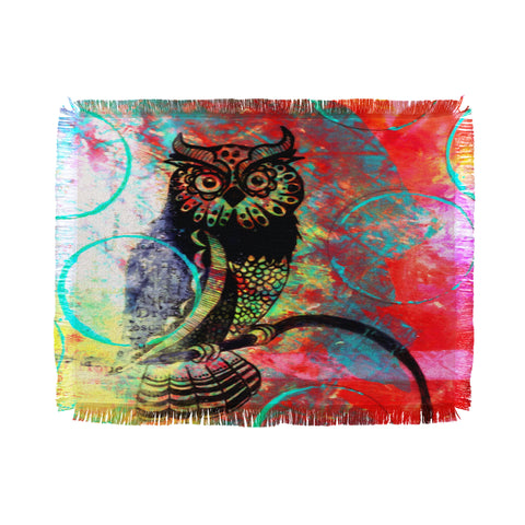 Sophia Buddenhagen Color Owl Throw Blanket
